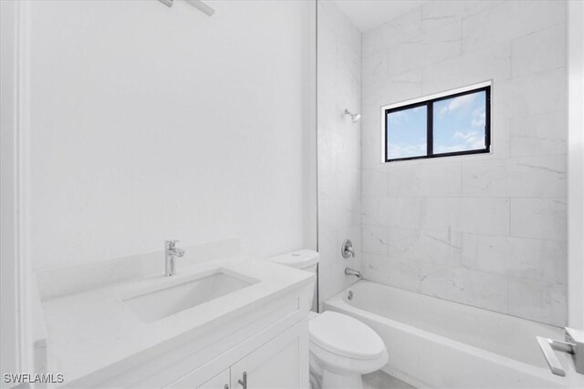305 Diplomat Pkwy E, Cape Coral, FL 33909 - bathroom featuring toilet, vanity, and shower / washtub combination