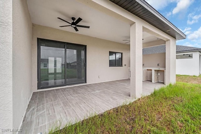 305 Diplomat Pkwy E, Cape Coral, FL 33909 - view of patio / terrace featuring a ceiling fan