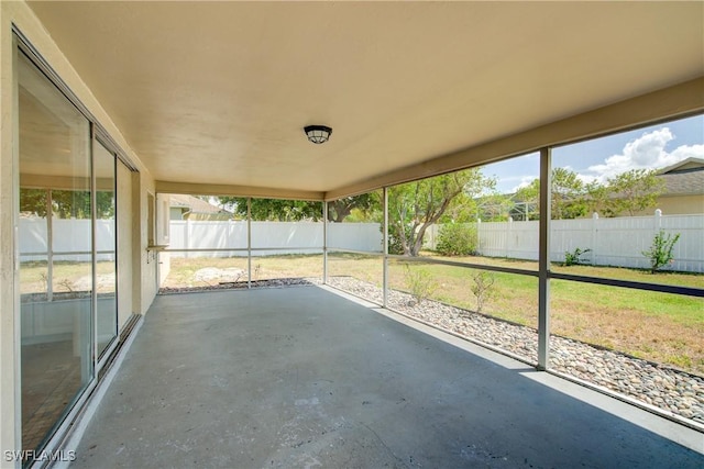 view of unfurnished sunroom