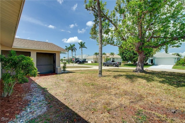 view of grassy yard