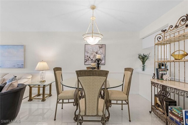 view of dining area