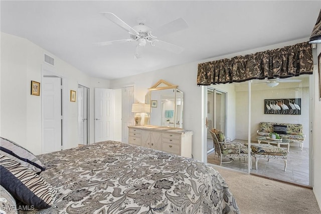28881 Bermuda Lago Ct Unit 102, Bonita Springs, FL 34134 - carpeted bedroom featuring a ceiling fan