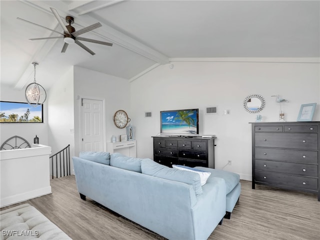 living area with ceiling fan, wood finished floors, and baseboards