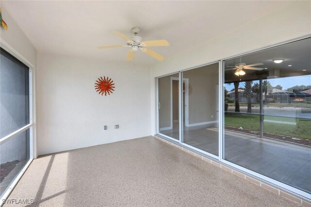 3613 Exuma Way, Naples, FL 34119 - unfurnished sunroom featuring a ceiling fan