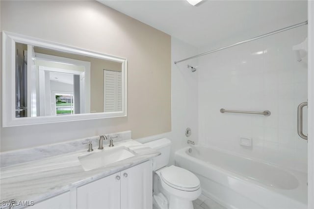 3613 Exuma Way, Naples, FL 34119 - bathroom with toilet, vanity, and shower / bathtub combination