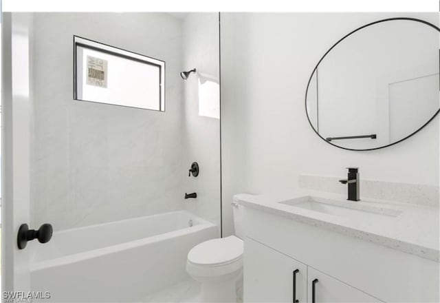 2815 32nd St W, Lehigh Acres, FL 33971 - bathroom with toilet, vanity, and shower / bath combination