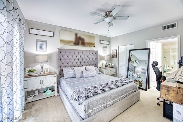 13160 Bella Casa Cir Unit 2115, Fort Myers, FL 33966 - carpeted bedroom featuring a ceiling fan