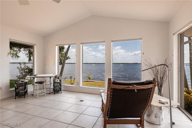12439 Prather Ave, Port Charlotte, FL 33981 - sunroom / solarium with a water view and vaulted ceiling