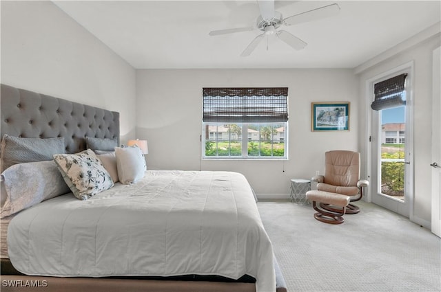 3045 Driftwood Way Unit 3707, Naples, FL 34109 - carpeted bedroom featuring access to exterior, baseboards, and a ceiling fan