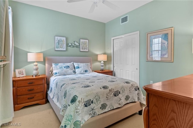 3045 Driftwood Way Unit 3707, Naples, FL 34109 - bedroom featuring a closet, carpet flooring, and a ceiling fan