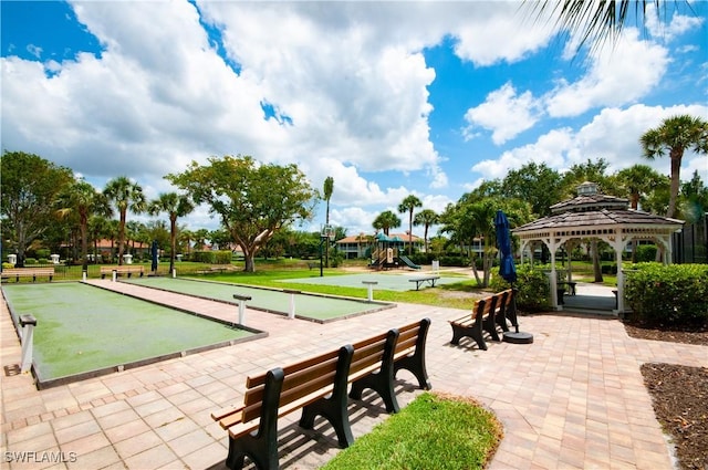 3045 Driftwood Way Unit 3707, Naples, FL 34109 - view of property's community featuring a bocce ball area and a gazebo