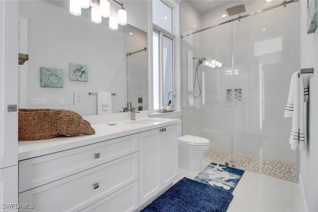 1070 Dana Ct, Marco Island, FL 34145 - full bathroom featuring a shower stall, vanity, and toilet