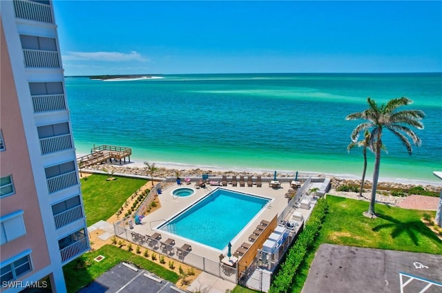 1020 S Collier Blvd Unit 402, Marco Island, FL 34145 - bird's eye view of expansive beach and a pool