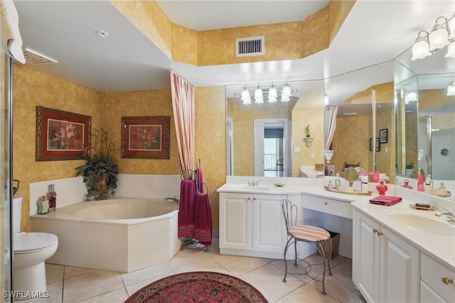 1020 S Collier Blvd Unit 402, Marco Island, FL 34145 - bathroom with tile patterned floors, a stall shower, double vanity, and a bath