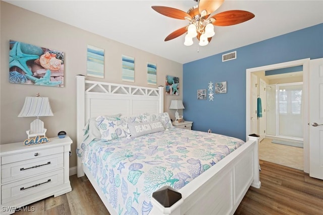 10115 Colonial Country Club Blvd Unit 2110, Fort Myers, FL 33913 - bedroom with dark wood-style flooring and ceiling fan