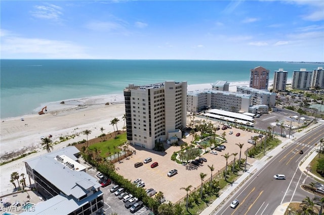 view of urban area featuring expansive coastline