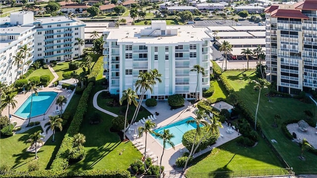 500 Saturn Ct Unit 48, Marco Island, FL 34145 - drone / aerial view of a pool area and apartment complex