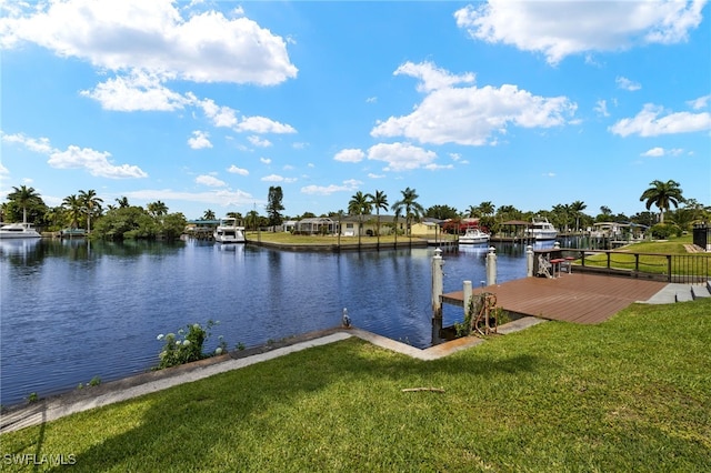 13846 Sleepy Hollow Ln, Fort Myers, FL 33905 - dock with a water view and a yard