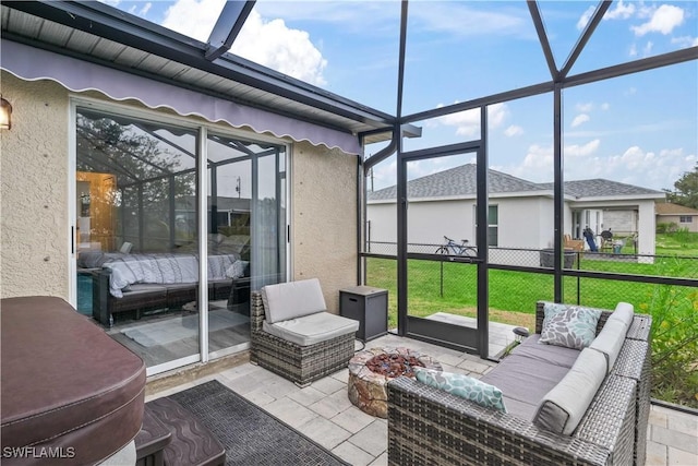 927 NW 12th Ter, Cape Coral, FL 33993 - sunroom / solarium featuring an outdoor hangout area