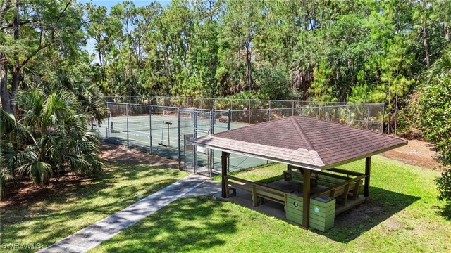 1704 Kings Lake Blvd Unit 105, Naples, FL 34112 - view of home's community featuring a tennis court and a gazebo