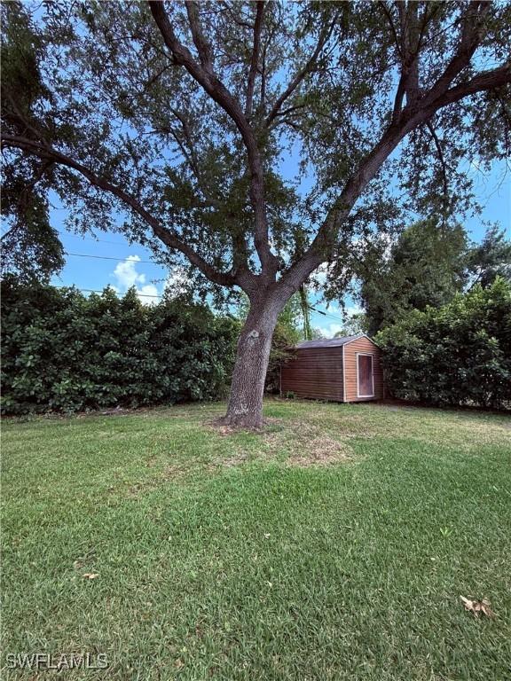 304 Flagler St, Clewiston, FL 33440 - view of grassy yard featuring a shed and an outbuilding