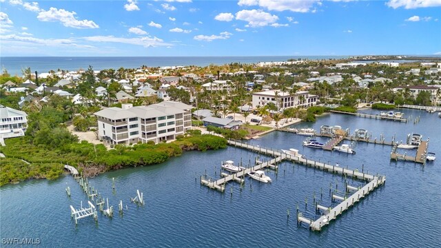 drone / aerial view of a nearby body of water