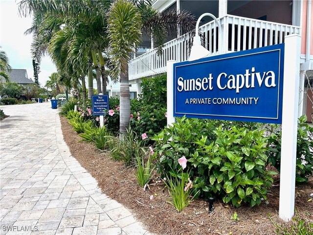 view of community sign