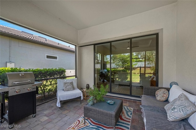 20956 Corkscrew Shores Blvd E, Estero, FL 33928 - view of patio featuring an outdoor living space and area for grilling