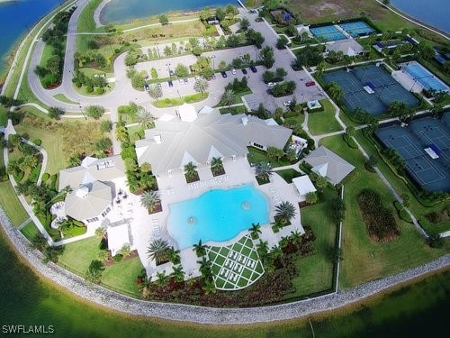 20956 Corkscrew Shores Blvd E, Estero, FL 33928 - aerial view of a pool area and a large body of water