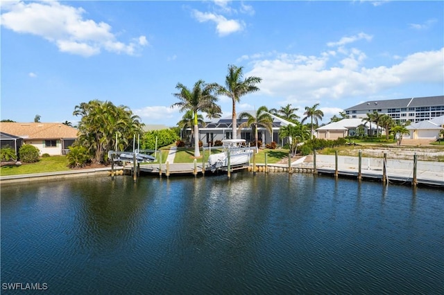 14931 David Dr, Fort Myers, FL 33908 - dock area with a water view and a residential view