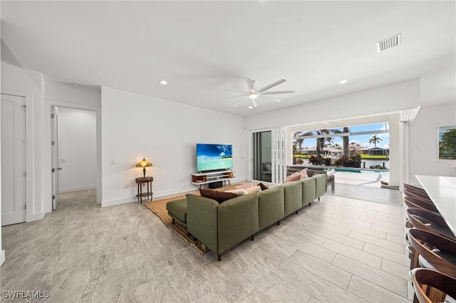14931 David Dr, Fort Myers, FL 33908 - living room with ceiling fan and recessed lighting