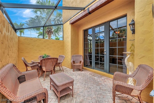 sunroom with french doors
