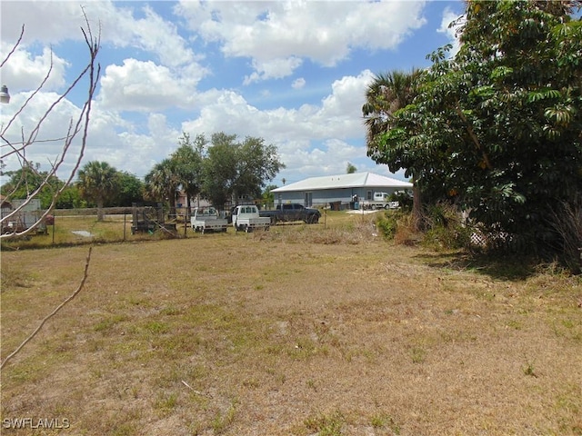 view of yard with fence