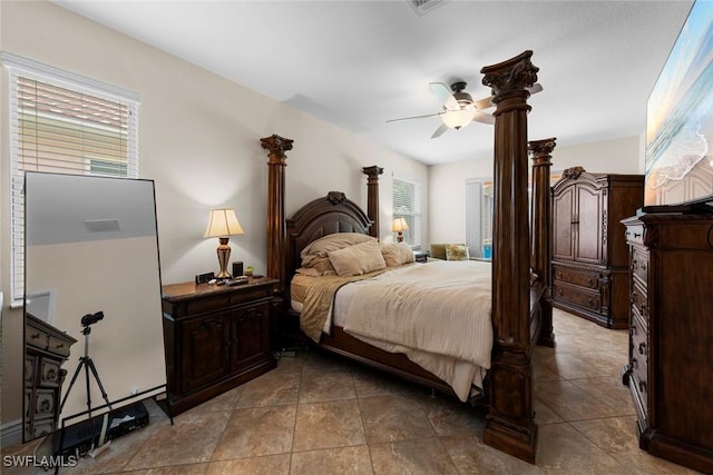 bedroom featuring a ceiling fan