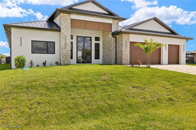 3413 NW 9th Ter, Cape Coral, FL 33993 - view of front of home featuring a standing seam roof, stucco siding, metal roof, and an attached garage