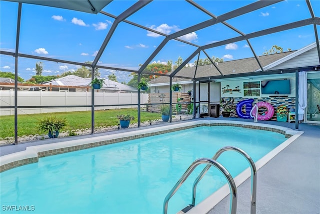 2809 50th St SW, Naples, FL 34116 - view of pool featuring fence, a lanai, and a patio area