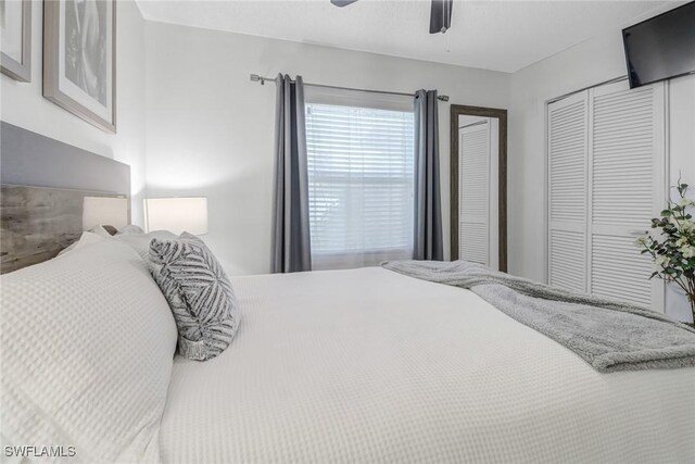 2809 50th St SW, Naples, FL 34116 - bedroom with a closet and ceiling fan