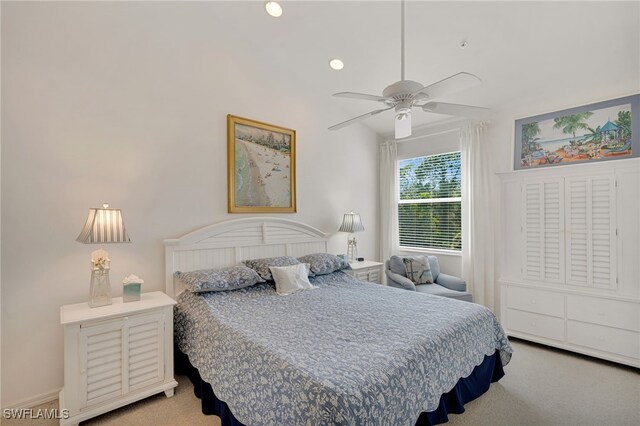 25224 Pelican Creek Cir Unit 203, Bonita Springs, FL 34134 - bedroom featuring carpet flooring, recessed lighting, and ceiling fan
