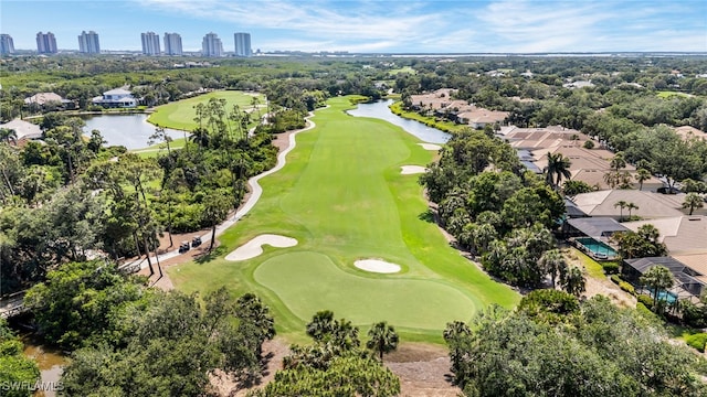 25224 Pelican Creek Cir Unit 203, Bonita Springs, FL 34134 - aerial perspective of suburban area with a large body of water, a local golf course, and a tree filled landscape