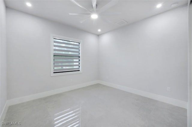 333 12th Ave NE, Naples, FL 34120 - empty room featuring recessed lighting, a ceiling fan, baseboards, and a smoke detector