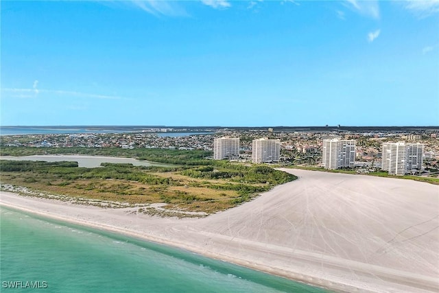 view of urban area with unending shoreline
