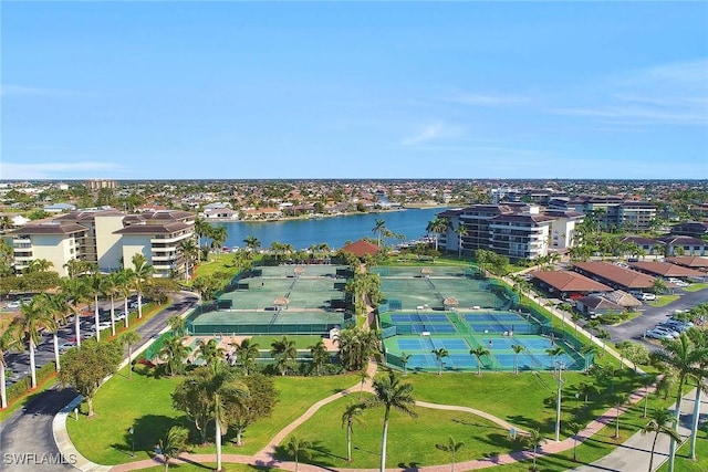 aerial view of a large body of water