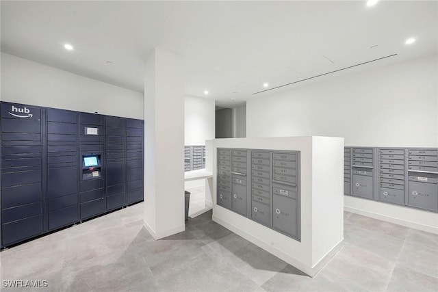 surrounding community featuring mail area and recessed lighting