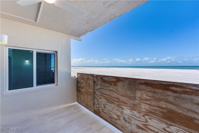 balcony with a water view