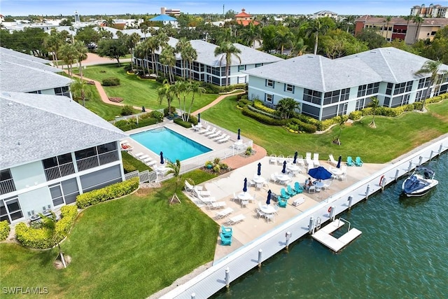 676 W Elkcam Cir Unit 1222, Marco Island, FL 34145 - bird's eye view of a large body of water and a pool area