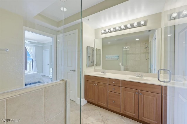 2745 1st St Unit 701, Fort Myers, FL 33916 - ensuite bathroom with double vanity and tiled shower