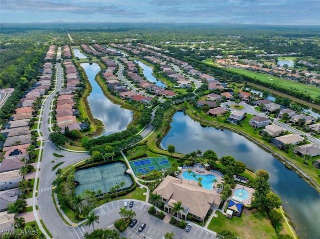 6619 Marbella Dr, Naples, FL 34105 - aerial view of property's location featuring nearby suburban area, a nearby body of water, and a pool