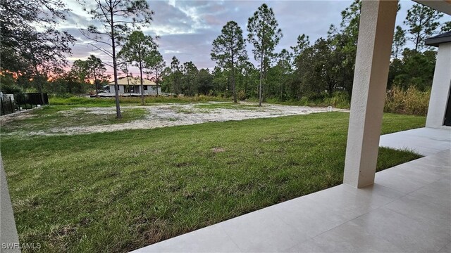 1019 Calvin Ave, Lehigh Acres, FL 33972 - yard at dusk with a lawn