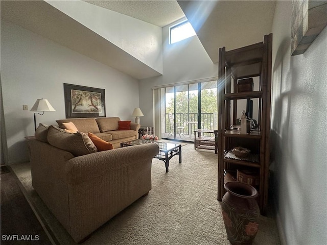 9970 Sailview Ct Unit 19, Fort Myers, FL 33905 - carpeted living area with a towering ceiling