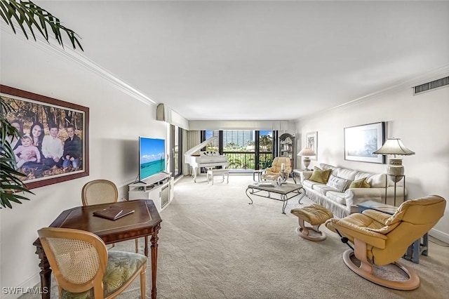 174 S Collier Blvd Unit 304, Marco Island, FL 34145 - carpeted living area with crown molding